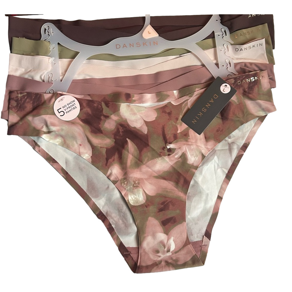 Danskin Woman’s No Show V-Front Panties Size Large NWT